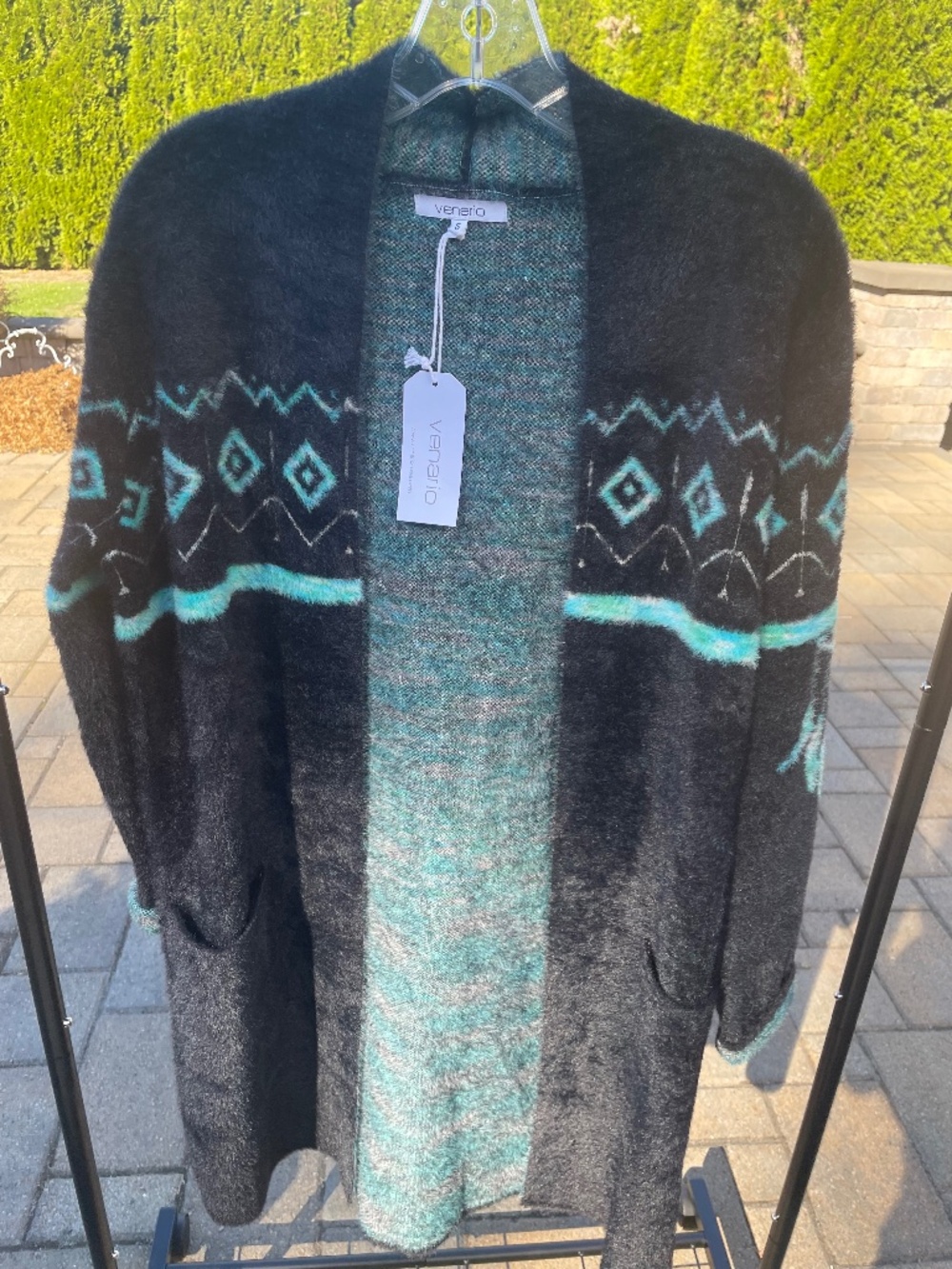 NWT Venario Michelle Southwestern Dreamcatcher Fuzzy Cardigan S